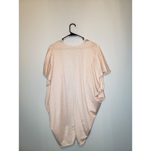 Ilusion Women's 36 Robe Open Front Pink Lacy Lightweight Flutter Short Sleeve - Picture 2 of 5